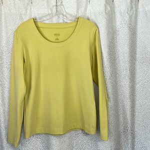 Talbots long sleeve soft lime, not bright lime Size S 93% cotton and 7% spandex